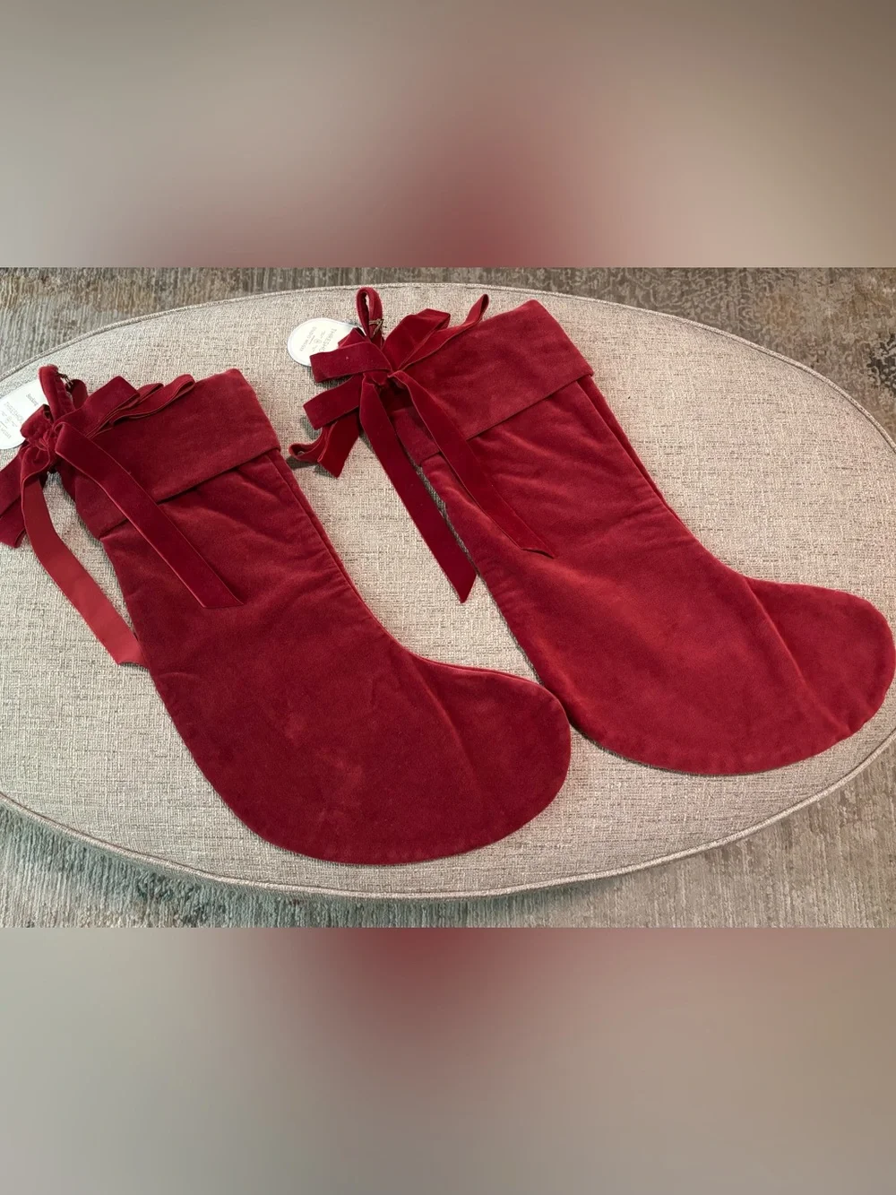 NWT Threshold with Studio McGee - Christmas Red Velvet Stocking Set